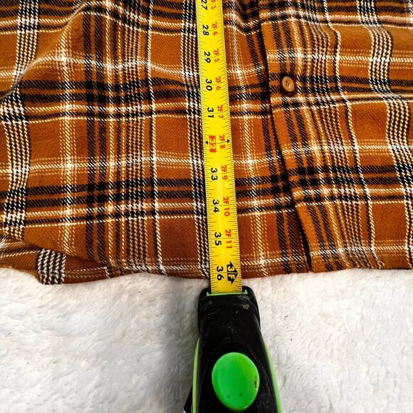 Dickies Men’s Rugged Flex Brown Plaid Pearl Button Down Flannel 3XL 54-56 - Picture 7 of 8